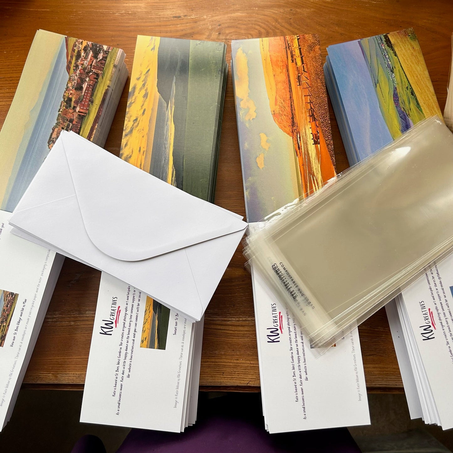 KW Creatives greeting cards all recycled & recyclable with compostable packaging