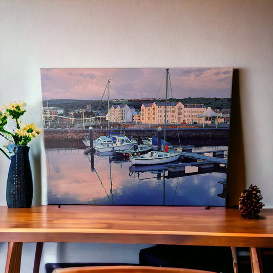 Reflections on Whitehaven Harbour Canvas