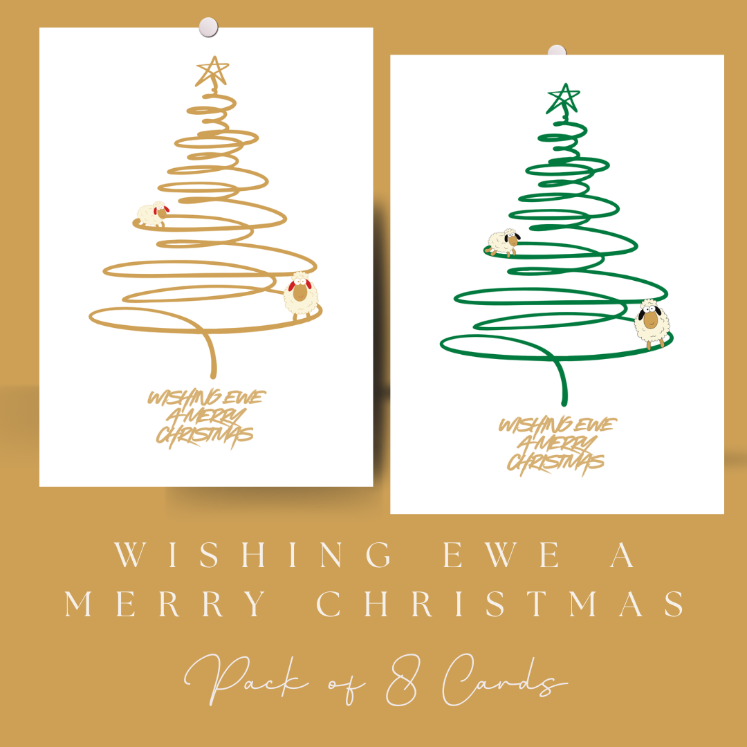 Wishing Ewe a Merry Christmas Cards 8 Pack