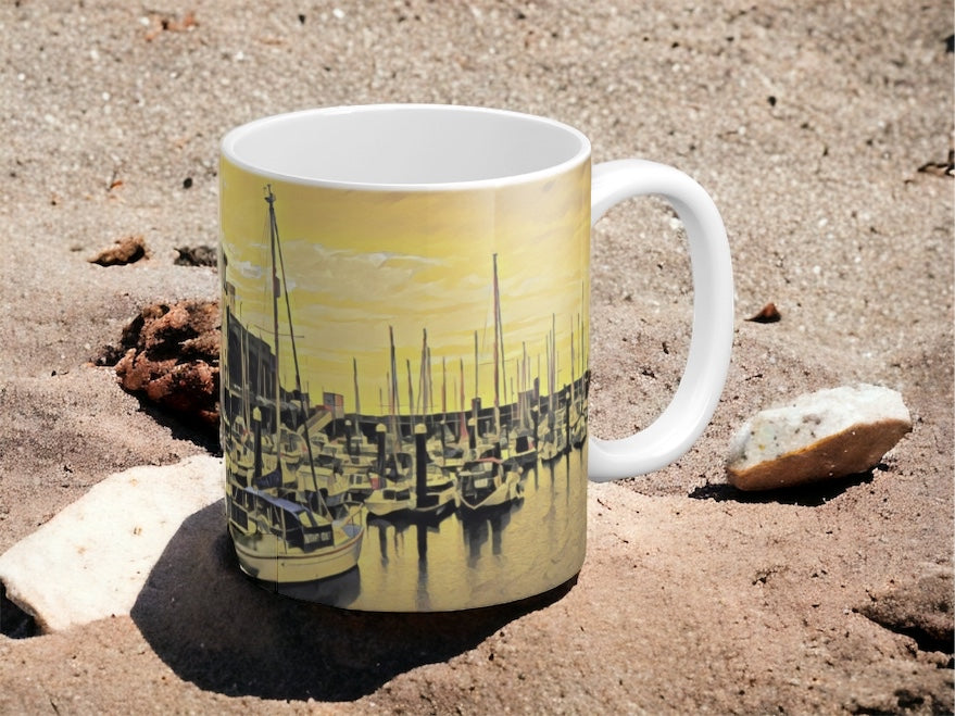 Golden Hour over Whitehaven Harbour Mug