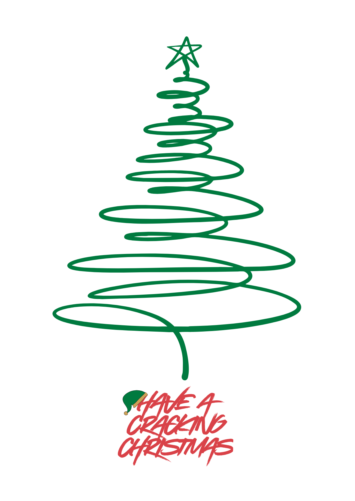 Have a cracking Christmas Card (green swirl)