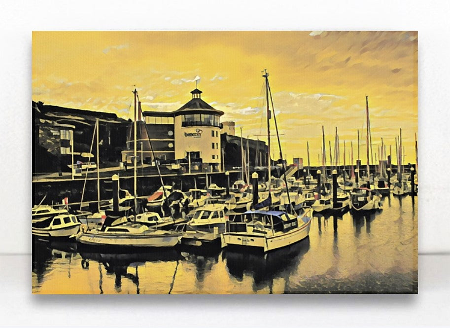 Golden Hour over Whitehaven Harbour Canvas