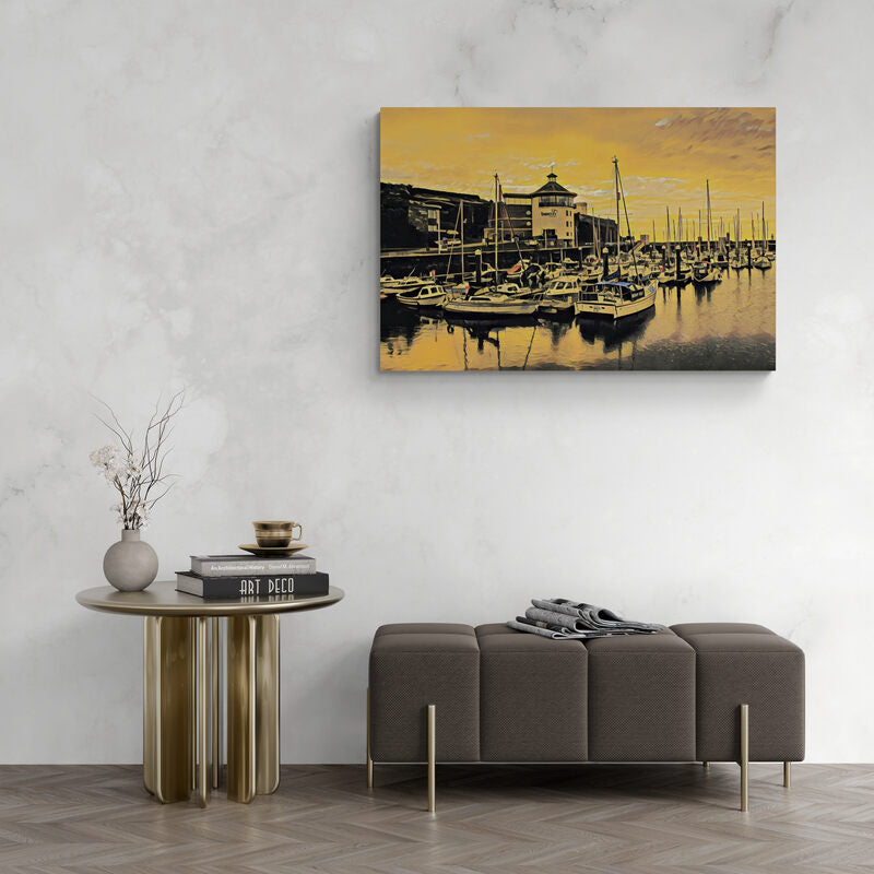 Golden Hour over Whitehaven Harbour Canvas