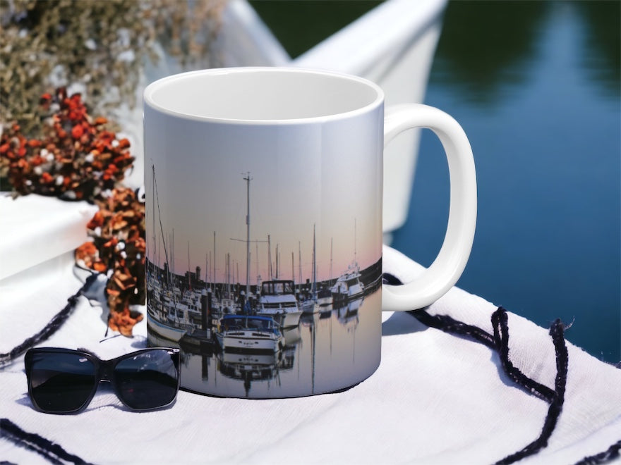 Sunrise over Whitehaven Harbour Mug
