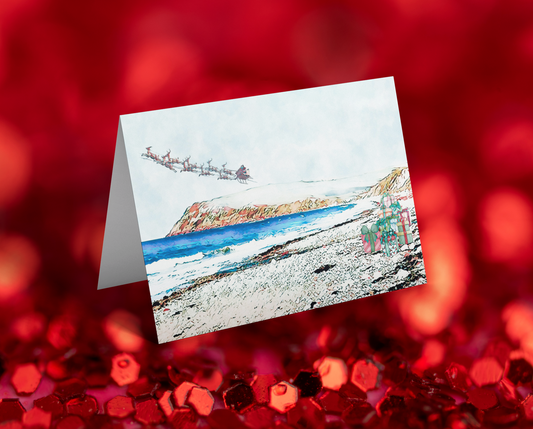 Santa's Up, up and away from St Bees Beach