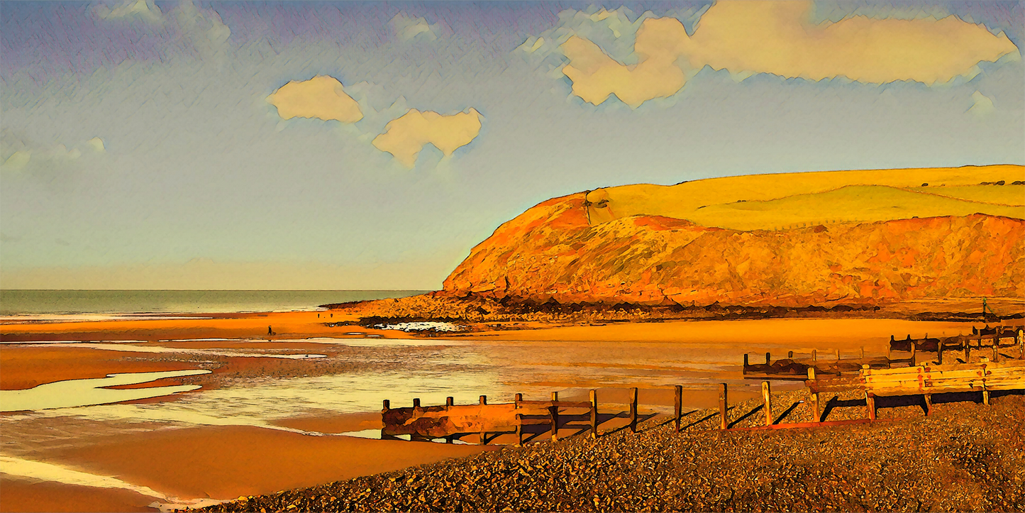 Sunlight Over St Bees Beach Canvas