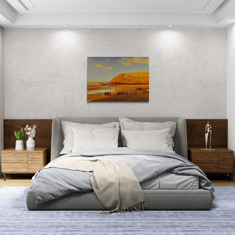 Sunlight Over St Bees Beach Canvas