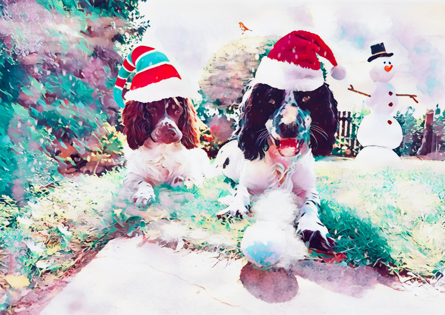 Snowball Mischief Christmas Card