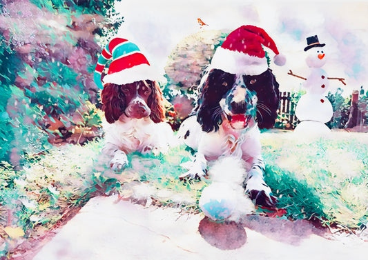 Snowball Mischief Christmas Card