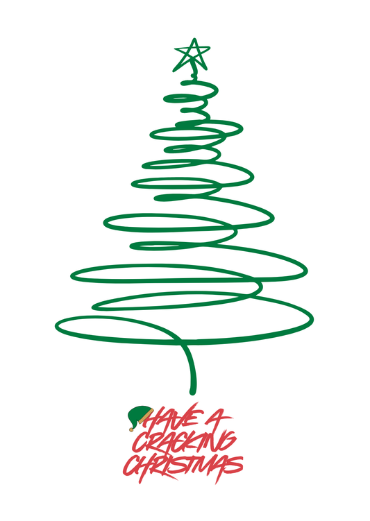 Have a cracking Christmas Card (green swirl)