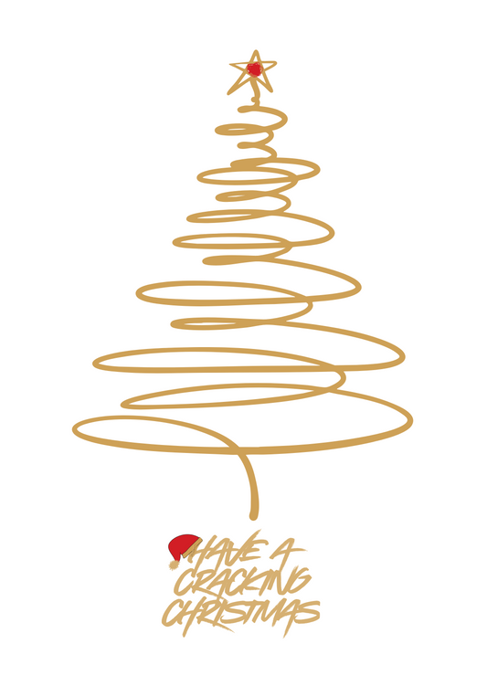Have a cracking Christmas Card (gold swirl)