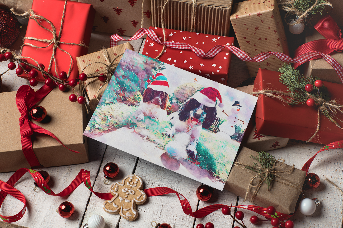 Snowball Mischief Christmas Card