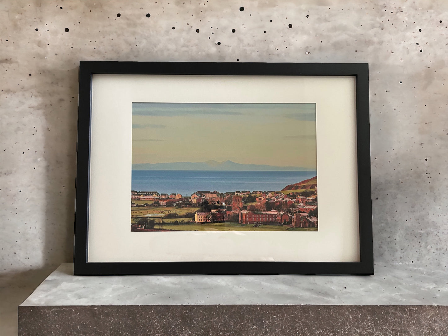 View over St Bees and Isle of Man Giclée A3 Framed Print