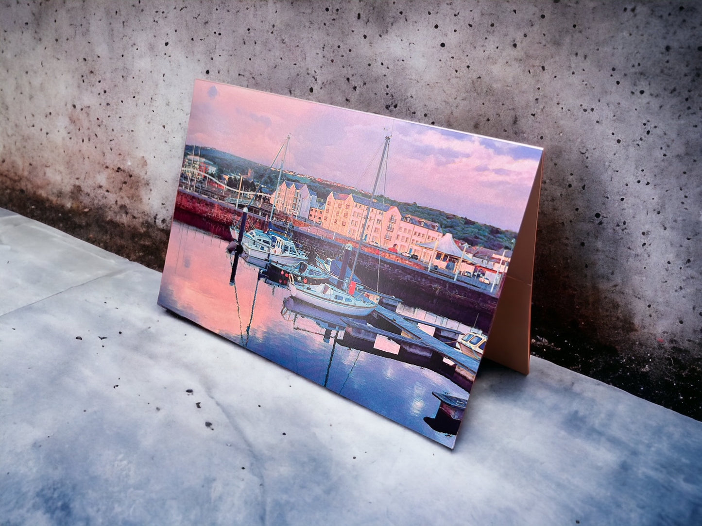 Reflections on Whitehaven Harbour Greeting Card