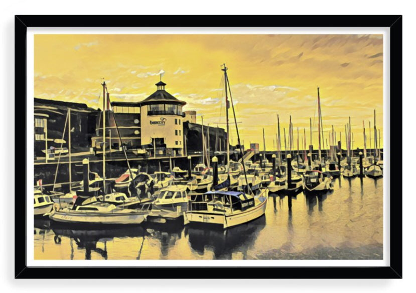 Golden Hour over Whitehaven Harbour Framed Art Print