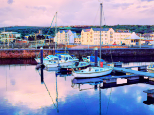 Reflections on Whitehaven Harbour Greeting Card
