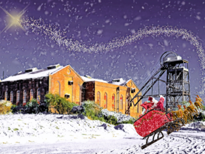 Santa's Pit Stop at Haig Pit Christmas Card