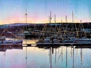 Northern Lights at Whitehaven Harbour